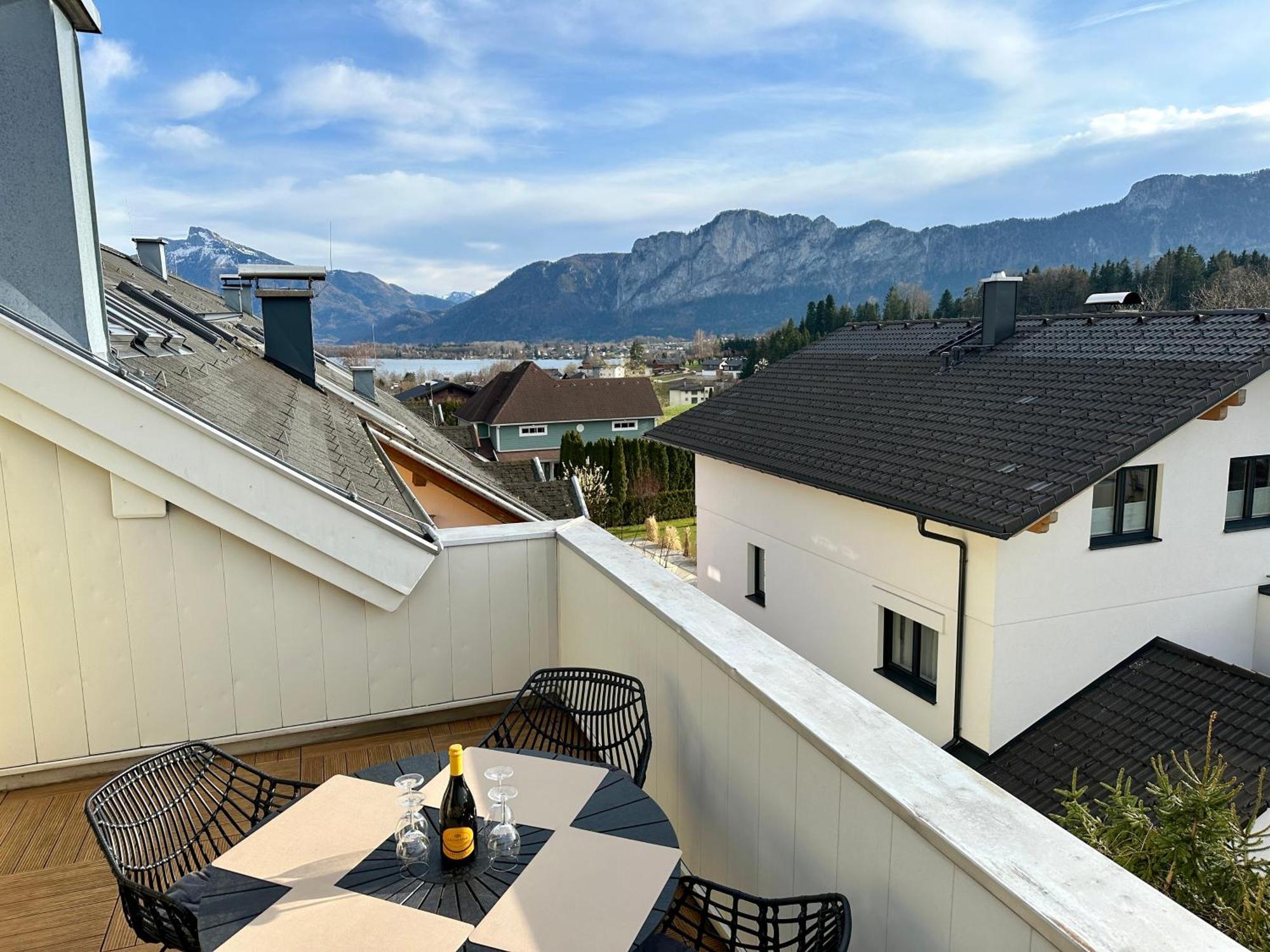 17Er Apartment Mit Sauna Und Privater Garage Mondsee Dış mekan fotoğraf